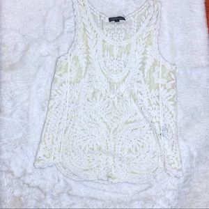 Metric Off White Lace Tank Top